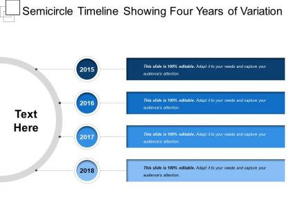 Semicircle timeline showing four years of variation
