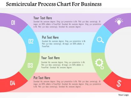 Semicircular process chart for business flat powerpoint design