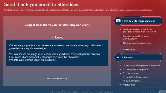 Send Thank You Email To Attendees Plan For Smart Phone Launch Event