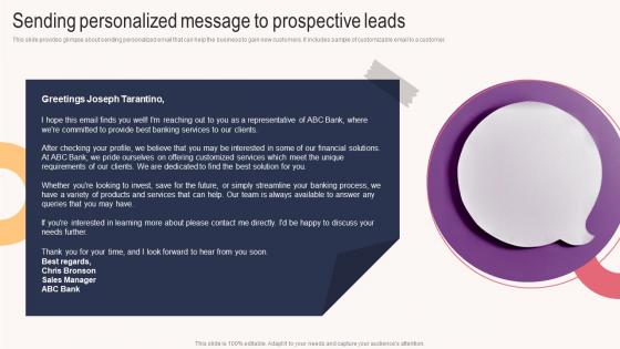 Sending Personalized Message To Prospective Leads Sales Outreach Plan For Boosting Customer Strategy SS