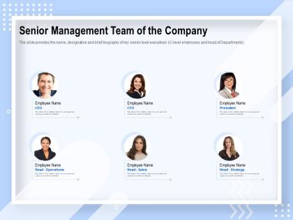 Senior management team of the company strategy ppt powerpoint presentation file ideas