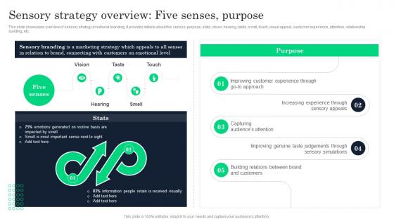 Sensory Strategy Overview Five Senses Increasing Product Awareness And Customer Engagement