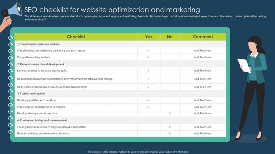 SEO Checklist For Website Optimization Execution Of Online Advertising Tactics