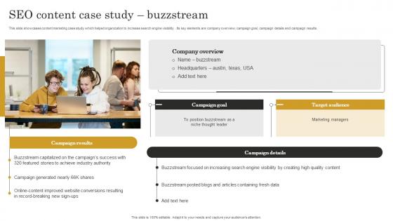 Seo Content Case Study Buzzstream Seo Content Plan To Improve Website Traffic Strategy SS V