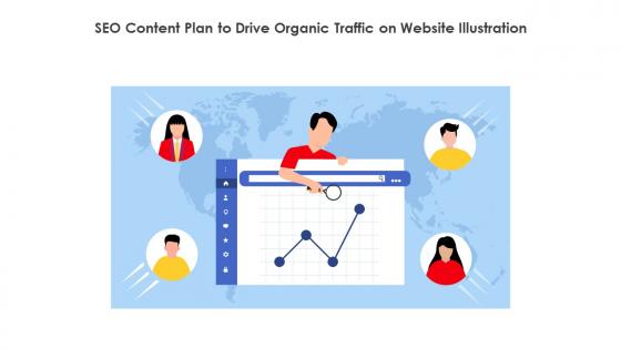 SEO Content Plan To Drive Organic Traffic On Website Illustration