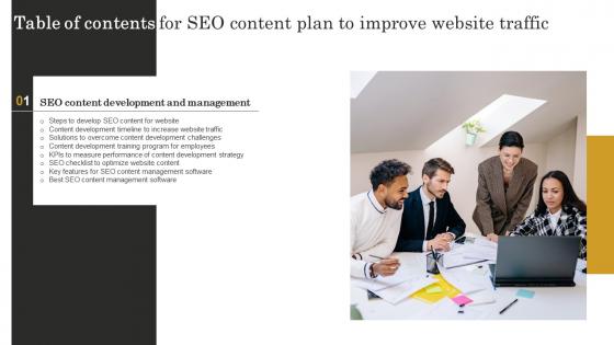 Seo Content Plan To Improve Website Traffic For Table Of Contents Strategy SS V