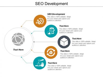 Seo development ppt powerpoint presentation icon ideas cpb