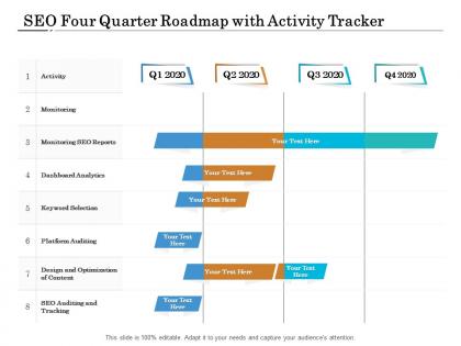 Seo four quarter roadmap with activity tracker