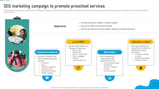 SEO Marketing Campaign To Promote Marketing Strategic Plan To Develop Brand Strategy SS V