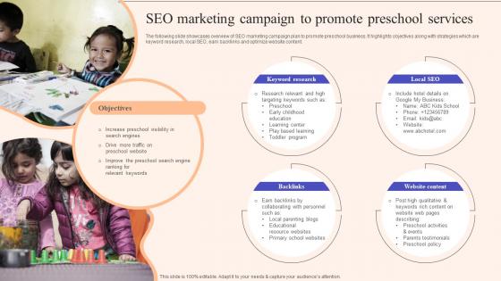 SEO Marketing Campaign To Strategic Guide To Promote Early Childhood Strategy SS V