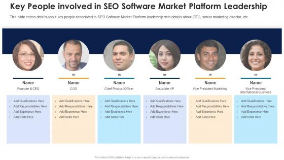 Seo software market industry pitch deck key people involved in seo software market platform leadership