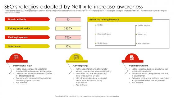 SEO Strategies Adopted By Netflix To Netflix Email And Content Marketing Strategy SS V