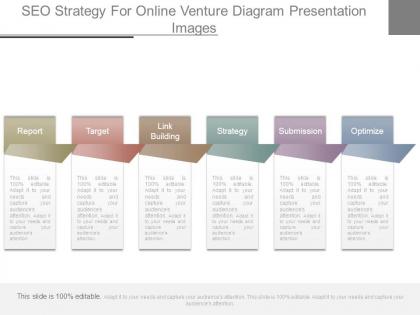 Seo strategy for online venture diagram presentation images