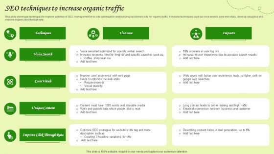Seo Techniques To Increase Organic Traffic