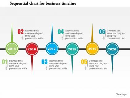 Sequential chart for business timeline flat powerpoint design