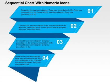 Sequential chart with numeric icons flat powerpoint design
