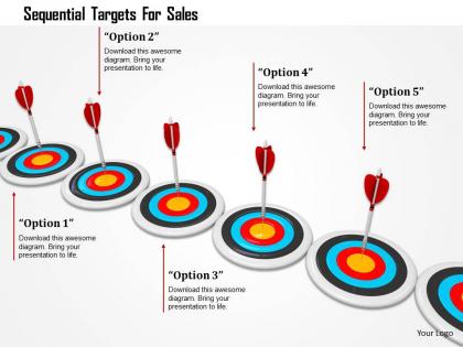 Sequential targets for sales image graphics for powerpoint