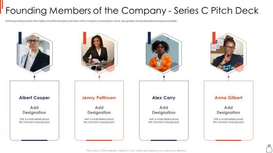 Series c financing pitch deck founding members of the company series c pitch deck