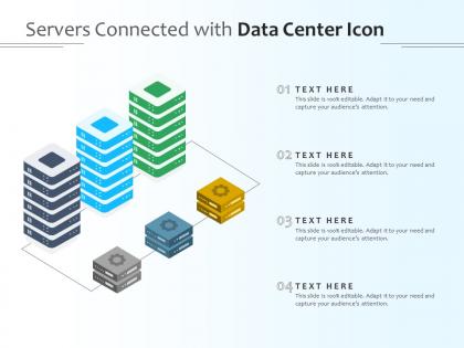 Servers connected with data center icon