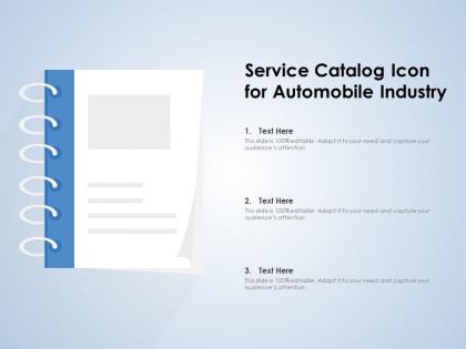 Service catalog icon for automobile industry