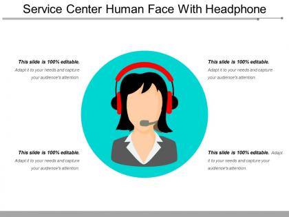 Service center human face with headphone