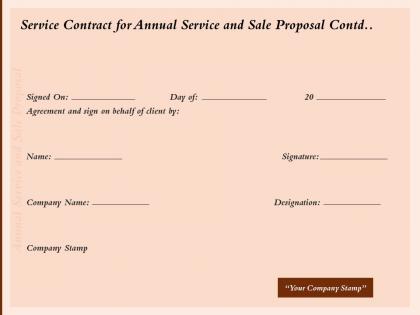 Service contract for annual service and sale proposal contd ppt powerpoint visual