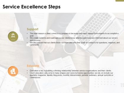 Service excellence steps ppt powerpoint presentation file professional