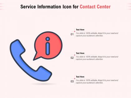 Service information icon for contact center