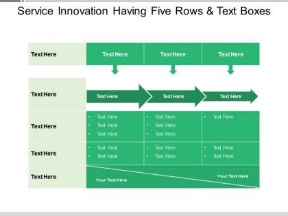 Service innovation having five rows and text boxes