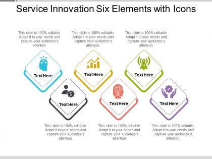 Service innovation six elements with icons