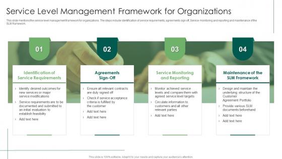 Service Level Management Framework For Organizations