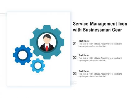 Service management icon with businessman gear