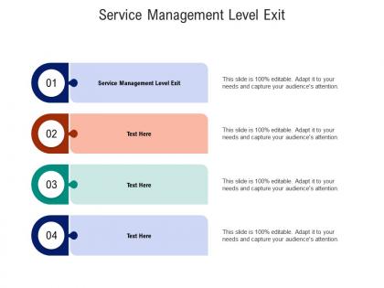 Service management level exit ppt powerpoint presentation professional slide cpb