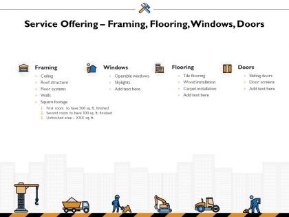 Service offering framing flooring windows doors ppt powerpoint presentation layouts good