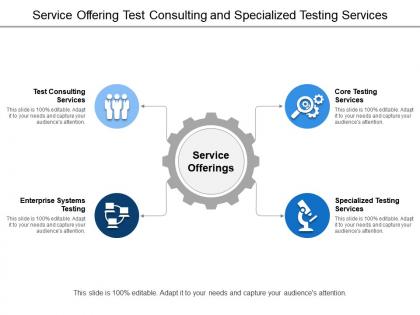 Service offering test consulting and specialized testing services