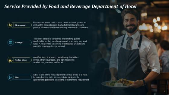 Service Provided By Food And Beverage Hotel Department Training Ppt