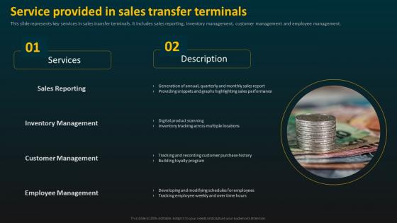 Service Provided In Sales Transfer Terminals E Banking Management And Services
