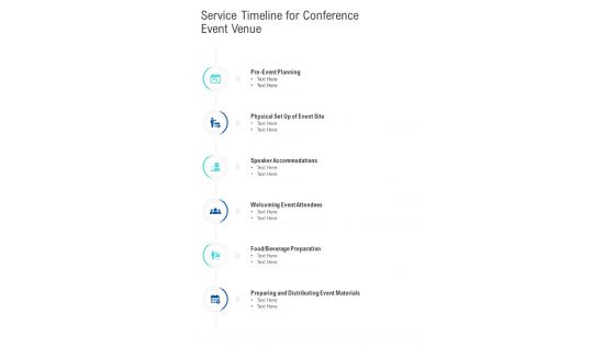 Service Timeline For Conference Event Venue One Pager Sample Example Document