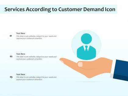 Services according to customer demand icon