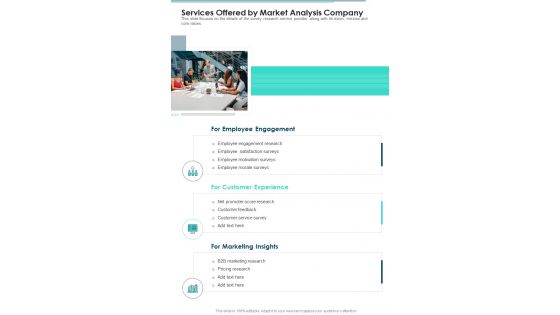 Services Offered By Market Analysis Company One Pager Sample Example Document