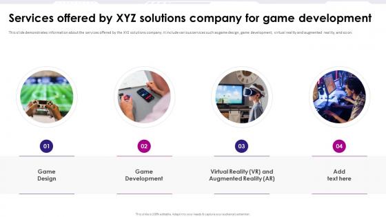 Services Offered By Xyz Solutions Company Game Development Fundraising Pitch Deck