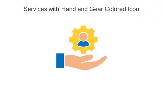 Services With Hand And Gear Colored Icon In Powerpoint Pptx Png And Editable Eps Format