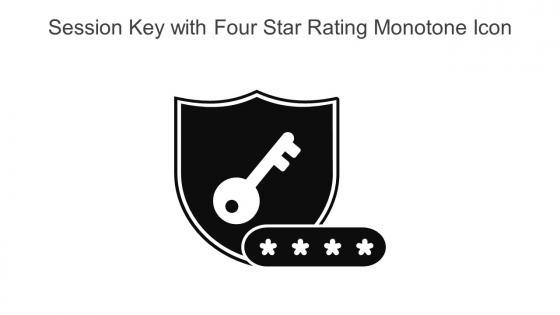 Session Key With Four Star Rating Monotone Icon In Powerpoint Pptx Png And Editable Eps Format