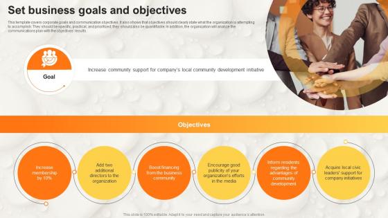 Set Business Goals And Objectives Stakeholder Communication Strategy SS V