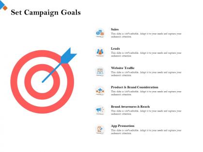 Set campaign goals website traffic ppt powerpoint presentation background designs