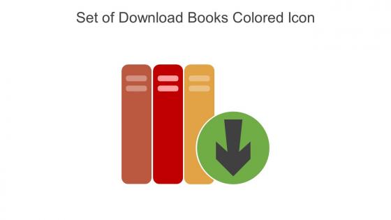 Set Of Download Books Colored Icon In Powerpoint Pptx Png And Editable Eps Format
