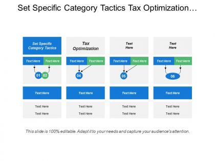 Set specific category tactics tax optimization education planning