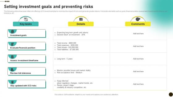 Setting Investment Goals And Preventing Risks Investors Initial Coin Offerings BCT SS V