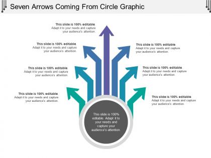 Seven arrows coming from circle graphic