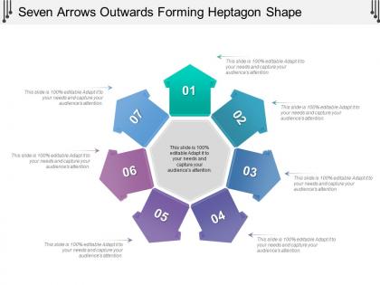Seven arrows outwards forming heptagon shape